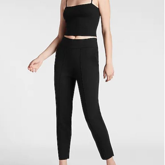 Express - High Waisted Seamed Sweater Carrot Ankle Pant - Picture 1 of 8